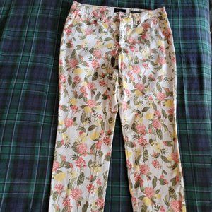 Charter Club Bristol Skinny Ankle Jeans, Floral, Size 10